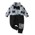 Honeeladyy Kids Baby Toddler Clothes Newborn Baby Spring Fall Girls Boys Clothes Fashion Color Matching Button Long Sleeve Rompers Black 9-12 Months Bestselling