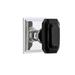 Grandeur Carré Square Rosette Privacy w/ Baguette Black Crystal Door Knob Brass in Gray | 2.95 H x 2.5 W in | Wayfair 872185