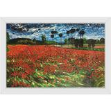 Overstock Art Field of Poppies by Vincent Van Gogh - Painting on Canvas in Blue/Red | 28 H x 40 W x 2 D in | Wayfair VG1598-FR-26240924X36