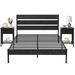 Trent Austin Design® Purtell Iron Platform 3 Piece Bedroom Set Wood/Metal in Black | 42.5 H x 55.8 W x 82.4 D in | Wayfair