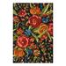 Black 120 x 96 x 0.5 in Area Rug - Wildon Home® Santa Monica Floral Indoor & Outdoor Accent Rug Polyester | 120 H x 96 W x 0.5 D in | Wayfair