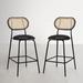 17 Stories Zenobios 26" Bar & Counter Stool Upholstered/Leather/Metal/Faux leather in Black | 37.8 H x 17.52 W x 20.87 D in | Wayfair