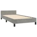 Ebern Designs Maecie Bed Frame w/ Headboard Platform Bed Base Frame for Bedroom Velvet Upholstered/Velvet in Gray | 19.7 H x 85 D in | Wayfair