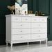 Willa Arlo™ Interiors Hoschton 10 Drawer 55.1" W Double Dresser Wood in White | 35.4 H x 55.1 W x 15.7 D in | Wayfair