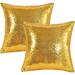 Everly Quinn Raewyn Pillow Cover Solid Glitter Sequin/Comfy Solid Cushion Covers Luxurious Square Sequins(Throw) in Yellow | Wayfair