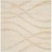 Brown 72 x 72 x 0.4 in Living Room Area Rug - Brown 72 x 72 x 0.4 in Area Rug - Ivy Bronx Modern Wave Distressed Non-Shedding Entryway Foyer Living Room Kitchen Area Rug|Cream/Champagne | Wayfair