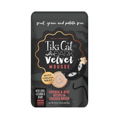 Tiki Cat After Dark Velvet Mousse Chicken & Beef Wet Food for Cats, 2.8 oz., Case of 12, 12 X 2.8 OZ