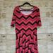 Lularoe Dresses | Lularoe Nicole Dress 2xl - Muli-Colored Chevron Print | Color: Black/Pink | Size: 2x