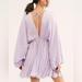 Free People Dresses | Free People Arzel Balloon Long Sleeve Open Back Mini Dress | Color: Purple | Size: Xs