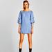 Zara Dresses | Dress With Pleated Sleeves Size M | Color: Blue | Size: M