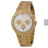 Michael Kors Accessories | Michael Kors Wyatt Chronograph White Dial Watch | Color: Gold/White | Size: Os