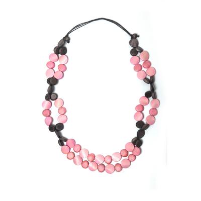 Lange Kette "Mona", Damen, Gr. one size, Holz, rosa, COLLEZIONE ALESSANDRO, Basic, Halsketten, mit flachen Holzperlen Image