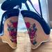 Gucci Shoes | Gucci Wedges With Tattoo Heart/Roses Print Never Worn | Color: Black/Tan | Size: 9