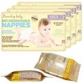 Beaming Baby Biodegradable Size 2 Nappies Plus Free Organic Baby Wipes. Box of 152 Eco Nappies (4 Packs x 38), 2 x 30 Organic Bamboo Biodegradable Wipes. for Babies 5-8 kg/11-18 lb