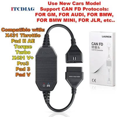 LAUNCH – X431 adaptateur CAN FD lecteur de Code CANFD Scanner de Diagnostic de voiture câble pour