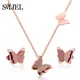 SMJEL-Ensemble de colliers de présidence de papillon de mode pour des femmes collier d'animal d'or