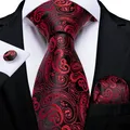 DiBanGu Design hommes cravate or bleu Paisley cravate de mariage pour hommes cravate anneau Hanky