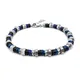 Runda-Bracelet à Maillons Cercle Bleu en Acier Inoxydable pour Homme Taille Ajustable 22cm Mode