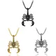 Collier chaîne en forme de Scorpion pour hommes bijoux en or plaqué noir pendentif cadeau