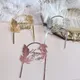 Décoration de gâteau joyeux anniversaire gravée au laser arc doré feuilles acrylique décorations