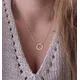 Collier avec pendentifs en forme de cercle pour l'éternité collier en argent minimaliste cadeau