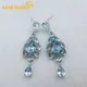 SACE GEMS-Boucles d'oreilles en argent regardé 925 pour femme topaze bleu ciel goutte d'oreille