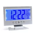 Réveil LCD rétro4.2 à commande vocale moniteur météo calendrier avec minuterie capteur de son