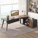 Corrigan Studio® L-Shape Desk Wood/Metal in Black | 29.52 H x 78.74 W x 47.24 D in | Wayfair 9F64E795468C4757B01E84F15439058F