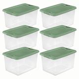 Sterilite 64 qt Plastic Storage Bin Plastic in Green | 13.5 H in | Wayfair 6 x 14979V06