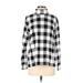 Lands' End Long Sleeve Turtleneck: Black Checkered/Gingham Tops - Women's Size P