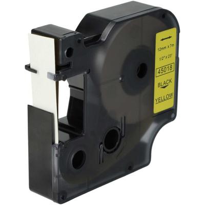 Schriftband-Kassette Ersatz für Dymo 45018, D1 für Etiketten-Drucker 12mm Schwarz auf Gelb - Vhbw