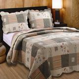 Southwest Floral King/Twin Cotton Quilt Set with Shams - Cozy Bedroom Ensemble