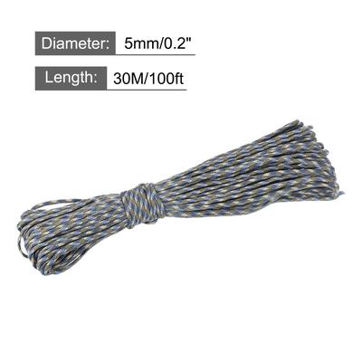 Polypropylene Rope Braid Cord 100ft/30M 7-Strand Core 0.2