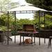 Iron Double Tiered Patio BBQ Grill Gazebo with Bar Counters