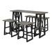 Rustic Counter Height 5-Piece Dining Set, Wood Console Table Set with 4 Stools for Small Places