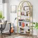 5 Tier Gold Bookshelf, Arched Bookcase, Storage Rack Shelves in Living Room/Home/Office/Bedroom