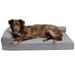 FurHaven Pet Products Paw-Quilted Memory Top Deluxe L-Chaise Pet Bed for Dogs & Cats - Jumbo Titanium