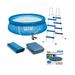 Intex Above Ground Swimming Pool Ladder with Pump and 15â€™ Pool Debris Cover