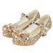 Toddler Little Kid Girls Dress Pumps Glitter Sequins Princess Bowknot Low Heels Party Dance Shoes Rhinestone Sandals Girl Barefoot Sandals Toddler Girl Water Shoes Size 7 Girl Wedges Kids Sandal Pool