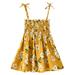 ASEIDFNSA Girls Midi Dress Clothes for Girls Dress Baby Kid Ruched Summer Flowers Dress Strap Toddler Princess Girls Floral Clothes Girls Dress&Skirt