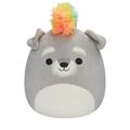 Squishmallows Squish-Doos 10-inch May Grey Schnauzer with Rainbow Mohawk Ultra Plush