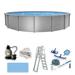 Blue Wave Montauk 18-ft Round 52-in Deep 7-in Top Rail Hybrid Swimming Pool Package