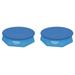 Bestway Round PVC 8 Foot Pool Cover for Above Ground Fast Set Pools (2 Pack)