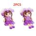 Surakey 2Pcs 17.7 Soft Baby Doll for Girl Down Cotton Rag Dolls Plush Baby Doll for Infants Toddlers Babies Kids Child Birthday Gift Xmas Gift Purple