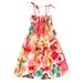 LBECLEY 4T Girls Dresses Toddler Kids Girls Floral Bohemian Flowers Sleeveless Beach Straps Dress Princess Clothes Rose Long Sleeve Dresses for Girls Red 130