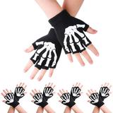 ASEIDFNSA Girl Warm Glove Kids Glove Liners Kids Mitten Gloves 1/2/5 Skeleton Warm The Pairs Fingerless Dark Knitted Glow In Kids Gloves Mittens