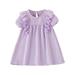 ASEIDFNSA Girls Party Jean Jumper Dress for Girls Toddler Kids Girls Solid Cotton Linen Sleeveless Beach Straps Dress Ruffles Princess Dresses Clothes