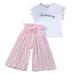 LBECLEY Sweats for Teen Girls Children Outfits Pants Letter Shirt T Tops+Ruffle Girls Loose Baby Kids Girls Outfits&Set Girls Size 8 Clothes Cute Pink 140