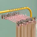 5Pcs Pants Drying Rack Space Saving Drying Hanger with Metal Clip Stainless Steel Hanger for Pants Trousers Light Pink Bold