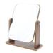 Cosmetic Desktop Stand Make-up Mirror with High Resolution Wooden Frame - as described Large